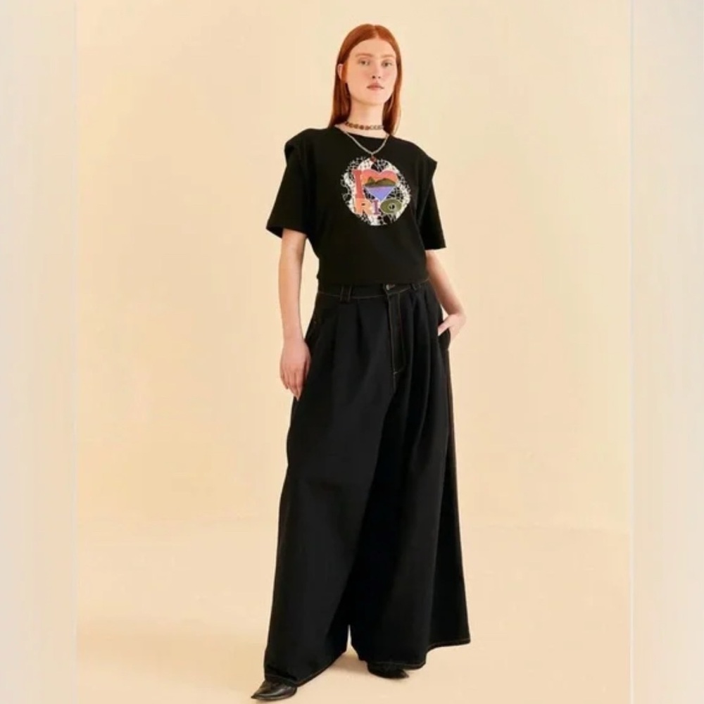 FARM Rio Black Graphic Tee with Colorful Design - Picture 2 of 2